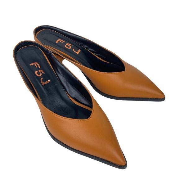 FSJ Pointed Toe Mules in Carmel - 7.5 - Picture 2 of 10